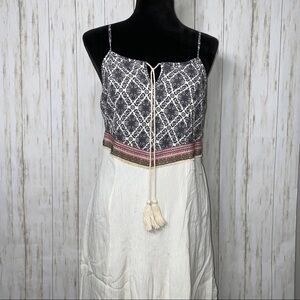 MOA Moa boho spaghetti strap front tie dress size large